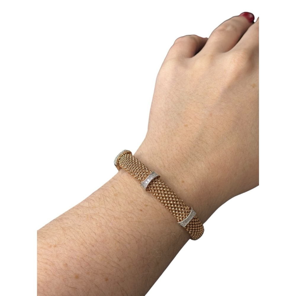 Macy’s Diamond Mesh-Look Station Bangle Bracelet (1/4 ct t.w.) - Picture 3 of 7